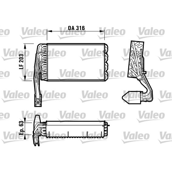 Слика на испарувач, клима уред VALEO 817107 за Renault Master 2 Bus (JD,ND) 1.9 dTI - 80 коњи дизел