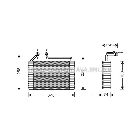 Слика на Испарувач на клима уред AVA QUALITY COOLING DWV034 за Daewoo Espero Sedan KLEJ 1.5 16V - 90 коњи бензин