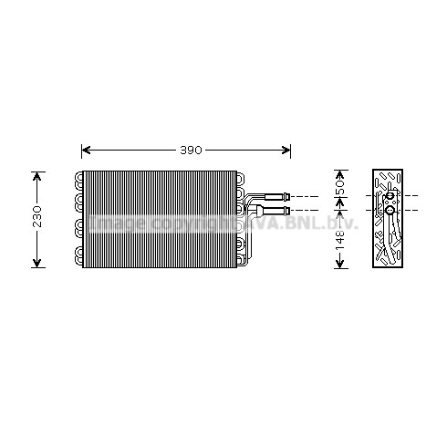 Слика на Испарувач на клима уред AVA QUALITY COOLING VNV185 за VW Transporter T4 Box 2.5 TDI Syncro - 102 коњи дизел