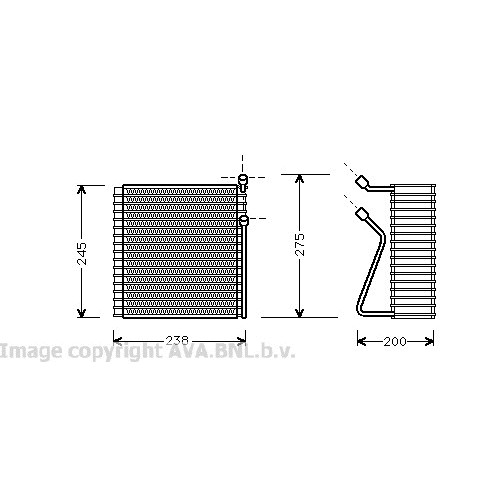 Слика на Испарувач на клима уред AVA QUALITY COOLING VOV091 за Volvo S70 Saloon (P80) 2.4 - 140 коњи бензин