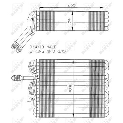 Слика на Испарувач на клима уред NRF 36024 за Seat Toledo (1L) 1.9 TD - 75 коњи дизел