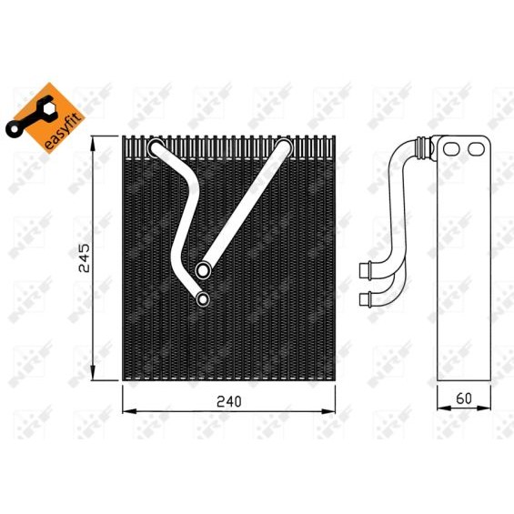 Слика на Испарувач на клима уред NRF EASY FIT 36109 за VW Jetta 6 (162) 2.0 - 115 коњи бензин