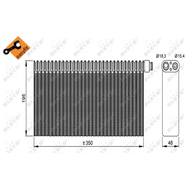 Слика на Испарувач на клима уред NRF EASY FIT 36148 за камион Scania P,G,R,T Series P 310 - 310 коњи дизел