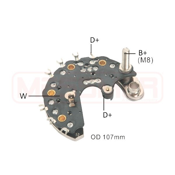 Слика на исправувач, алтернатор MESSMER 215760 за Citroen ZX Break N2 1.5 D - 57 коњи дизел