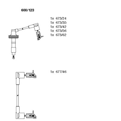 Слика на кабли за свеќици - комплет сет кабли BREMI 600/123 за Volvo 850 (LS) 2.3 Turbo R - 241 коњи бензин