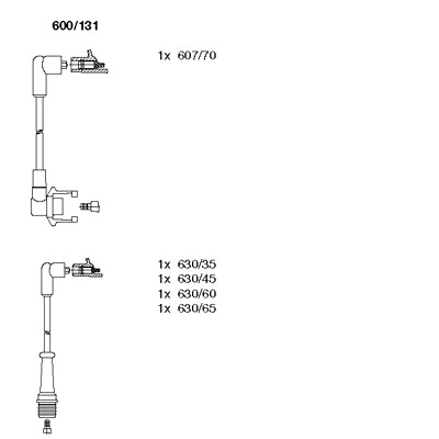 Слика на кабли за свеќици - комплет сет кабли BREMI 600/131 за Renault Espace 1 2.0 i (J116) - 118 коњи бензин