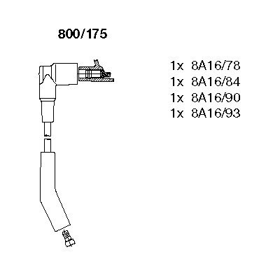 Слика на кабли за свеќици - комплет сет кабли BREMI 800/175 за Ford Fiesta MK 4 (ja,jb) 1.3 i - 60 коњи бензин