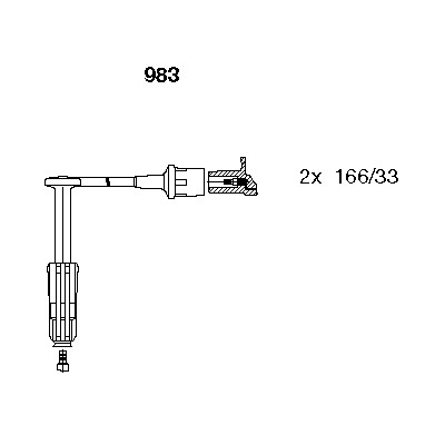 Слика на кабли за свеќици - комплет сет кабли BREMI 983 за VW LT 28-35 2 Bus (2DM) 2.3 - 143 коњи бензин