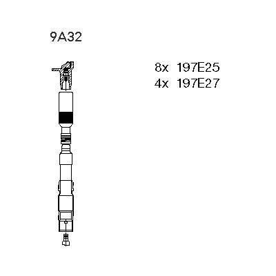 Слика на кабли за свеќици - комплет сет кабли BREMI 9A32 за Mercedes C-class Saloon (w203) C 240 (203.061) - 170 коњи бензин