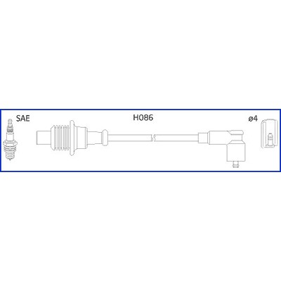 Слика на кабли за свеќици - комплет сет кабли HITACHI Hueco 134431 за Peugeot 806 1.8 - 99 коњи бензин