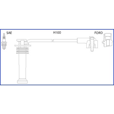 Слика на кабли за свеќици - комплет сет кабли HITACHI Hueco 134657 за Ford Escort MK 7 Convertible (all) 1.8 16V XR3i - 130 коњи бензин