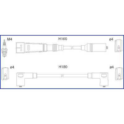 Слика на Кабли за свеќици - комплет сет кабли HITACHI Hueco 134705