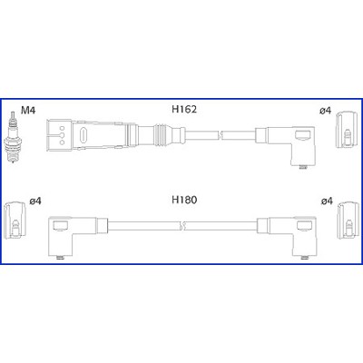 Слика на Кабли за свеќици - комплет сет кабли HITACHI Hueco 134707