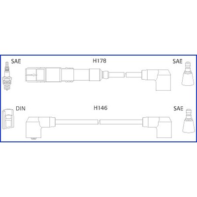 Слика на кабли за свеќици - комплет сет кабли HITACHI Hueco 134755 за Mercedes E-class (w124) 200 E (124.021) - 118 коњи бензин