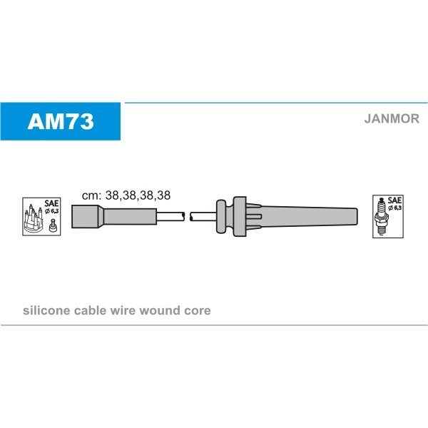 Слика на Кабли за свеќици - комплет сет кабли JANMOR AM73