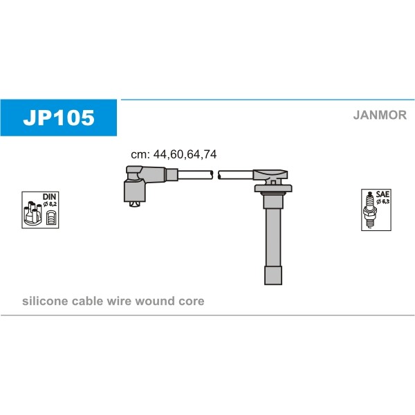 Слика на Кабли за свеќици - комплет сет кабли JANMOR JP105