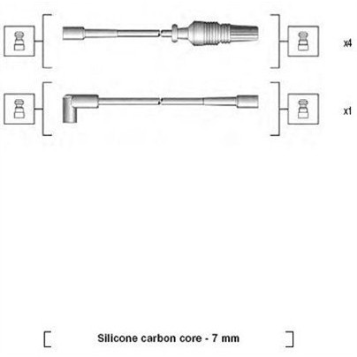 Слика на кабли за свеќици - комплет сет кабли MAGNETI MARELLI 941085160568 за Citroen BX Hatchback XB 14 - 75 коњи бензин