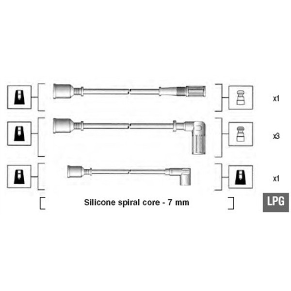 Слика на Кабли за свеќици - комплет сет кабли MAGNETI MARELLI 941095620602