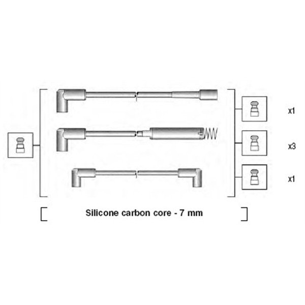 Слика на Кабли за свеќици - комплет сет кабли MAGNETI MARELLI 941125180672