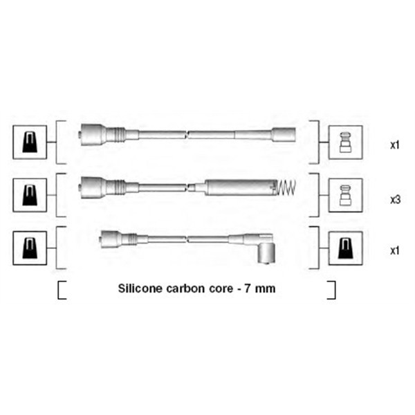 Слика на кабли за свеќици - комплет сет кабли MAGNETI MARELLI 941125280680 за Opel Vectra A 2.0 i - 129 коњи бензин