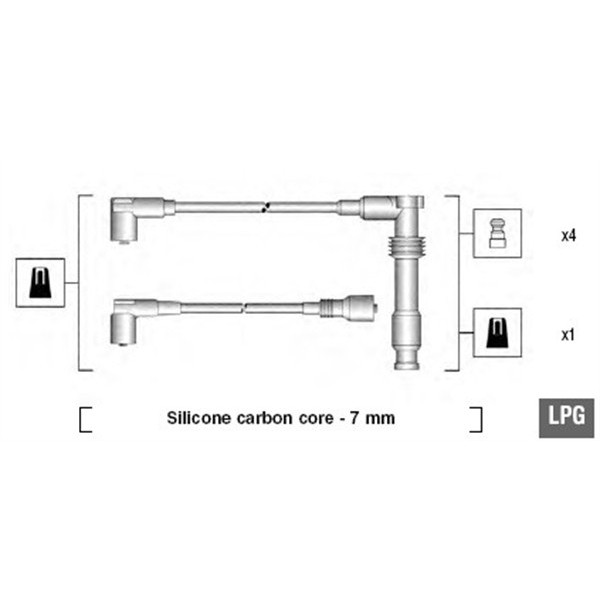 Слика на кабли за свеќици - комплет сет кабли MAGNETI MARELLI 941125290681 за Opel Calibra A 2.0 i 16V - 150 коњи бензин