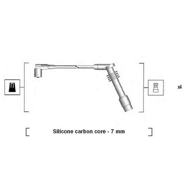 Слика на кабли за свеќици - комплет сет кабли MAGNETI MARELLI 941125360686 за Opel Astra F Van 1.6 i - 71 коњи бензин
