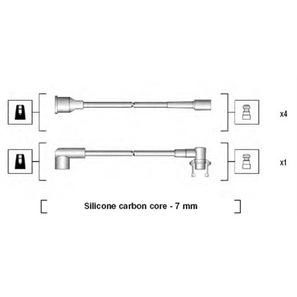 Слика на кабли за свеќици - комплет сет кабли MAGNETI MARELLI 941145230720 за Renault Express Box 1.4  (F407) - 58 коњи бензин