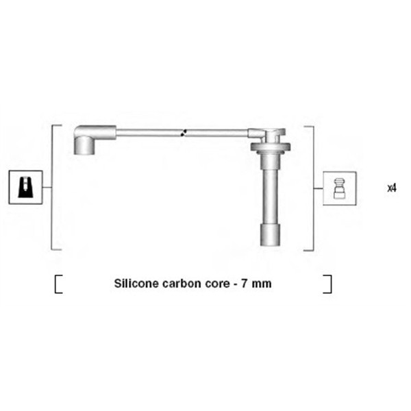 Слика на Кабли за свеќици - комплет сет кабли MAGNETI MARELLI 941315020889