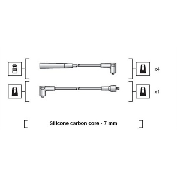 Слика на кабли за свеќици - комплет сет кабли MAGNETI MARELLI 941318111071 за Mazda 626 Coupe (GD) 2.2 12V - 115 коњи бензин