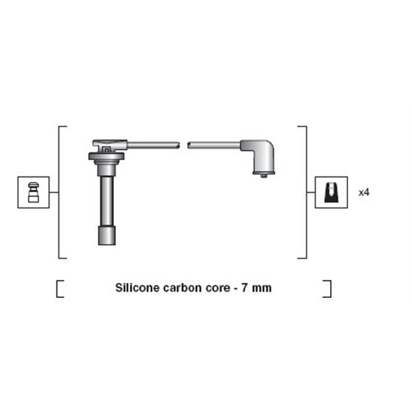 Слика на кабли за свеќици - комплет сет кабли MAGNETI MARELLI 941318111103 за Autobianchi Y10 1.1 4WD - 57 коњи бензин