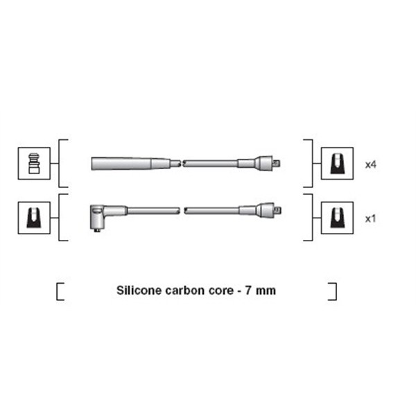 Слика на Кабли за свеќици - комплет сет кабли MAGNETI MARELLI 941318111249
