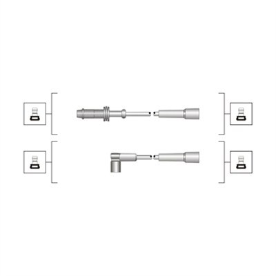 Слика на кабли за свеќици - комплет сет кабли MAGNETI MARELLI 941319170069 за Citroen BX Break XB 14 - 75 коњи бензин