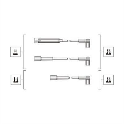 Слика на кабли за свеќици - комплет сет кабли MAGNETI MARELLI 941319170072 за Opel Ascona C 1.6 i - 75 коњи бензин