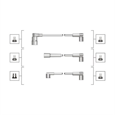 Слика на кабли за свеќици - комплет сет кабли MAGNETI MARELLI 941319170080 за Volvo 480 E 1.7 Turbo - 122 коњи бензин