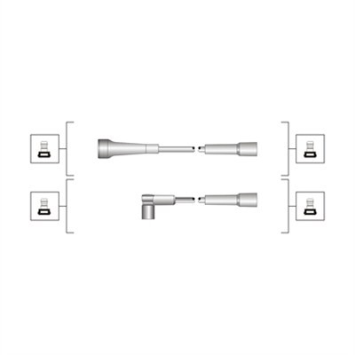 Слика на кабли за свеќици - комплет сет кабли MAGNETI MARELLI 941319170097 за Renault Laguna Nevada (K56) 1.8 (K56S/T/0) - 90 коњи бензин