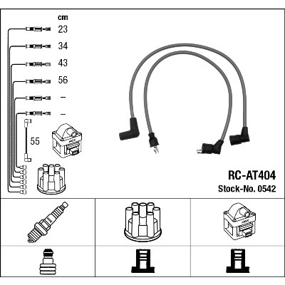 Слика на кабли за свеќици - комплет сет кабли NGK 0542 за Rover Maestro 1.6 - 86 коњи бензин