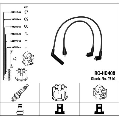 Слика на Кабли за свеќици - комплет сет кабли NGK 0710