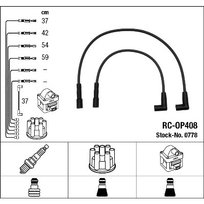 Слика на Кабли за свеќици - комплет сет кабли NGK 0778