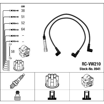 Слика на Кабли за свеќици - комплет сет кабли NGK 0941