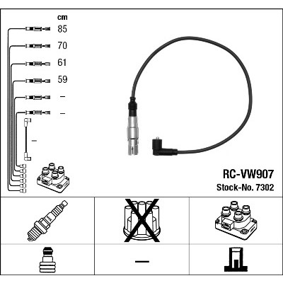 Слика на Кабли за свеќици - комплет сет кабли NGK 7302