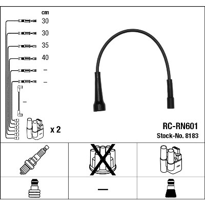 Слика на кабли за свеќици - комплет сет кабли NGK 8183 за Renault Laguna Nevada (K56) 1.8 (K56S/T/0) - 90 коњи бензин