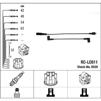 Слика на Кабли за свеќици - комплет сет кабли NGK 8529