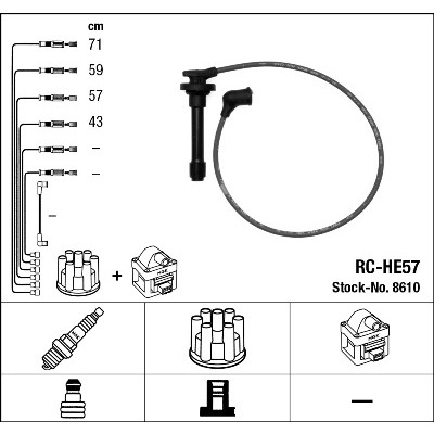 Слика на Кабли за свеќици - комплет сет кабли NGK 8610