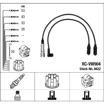 Слика на Кабли за свеќици - комплет сет кабли NGK 8622