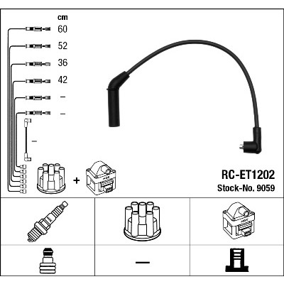 Слика на кабли за свеќици - комплет сет кабли NGK 9059 за Toyota Corolla Liftback (E8) 1.3 - 82 коњи бензин