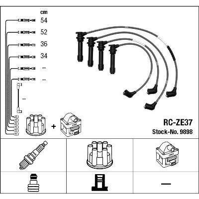 Слика на Кабли за свеќици - комплет сет кабли NGK 9898