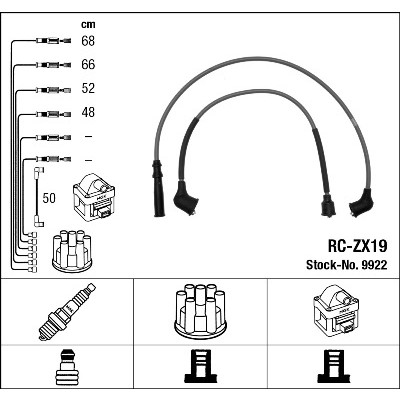 Слика на Кабли за свеќици - комплет сет кабли NGK 9922