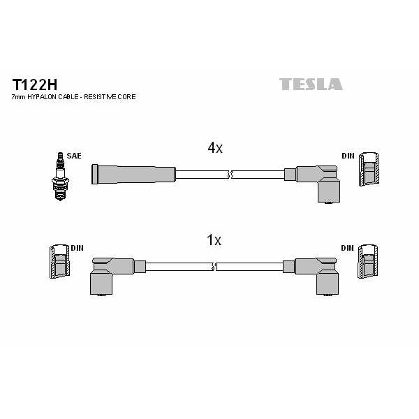 Слика на Кабли за свеќици - комплет сет кабли TESLA T122H