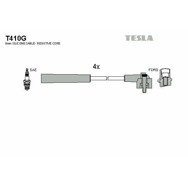 Слика на кабли за свеќици - комплет сет кабли TESLA T410G за Ford Fiesta 3 (gfj) 1.0 - 45 коњи бензин