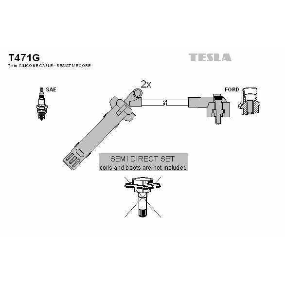 Слика на Кабли за свеќици - комплет сет кабли TESLA T471G